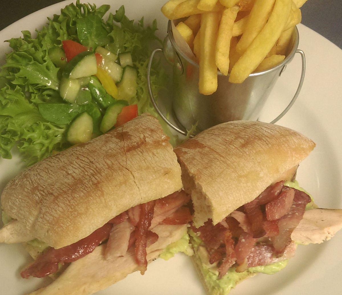 A bacon baguette from the all-day menu at The Blenheim Buttery